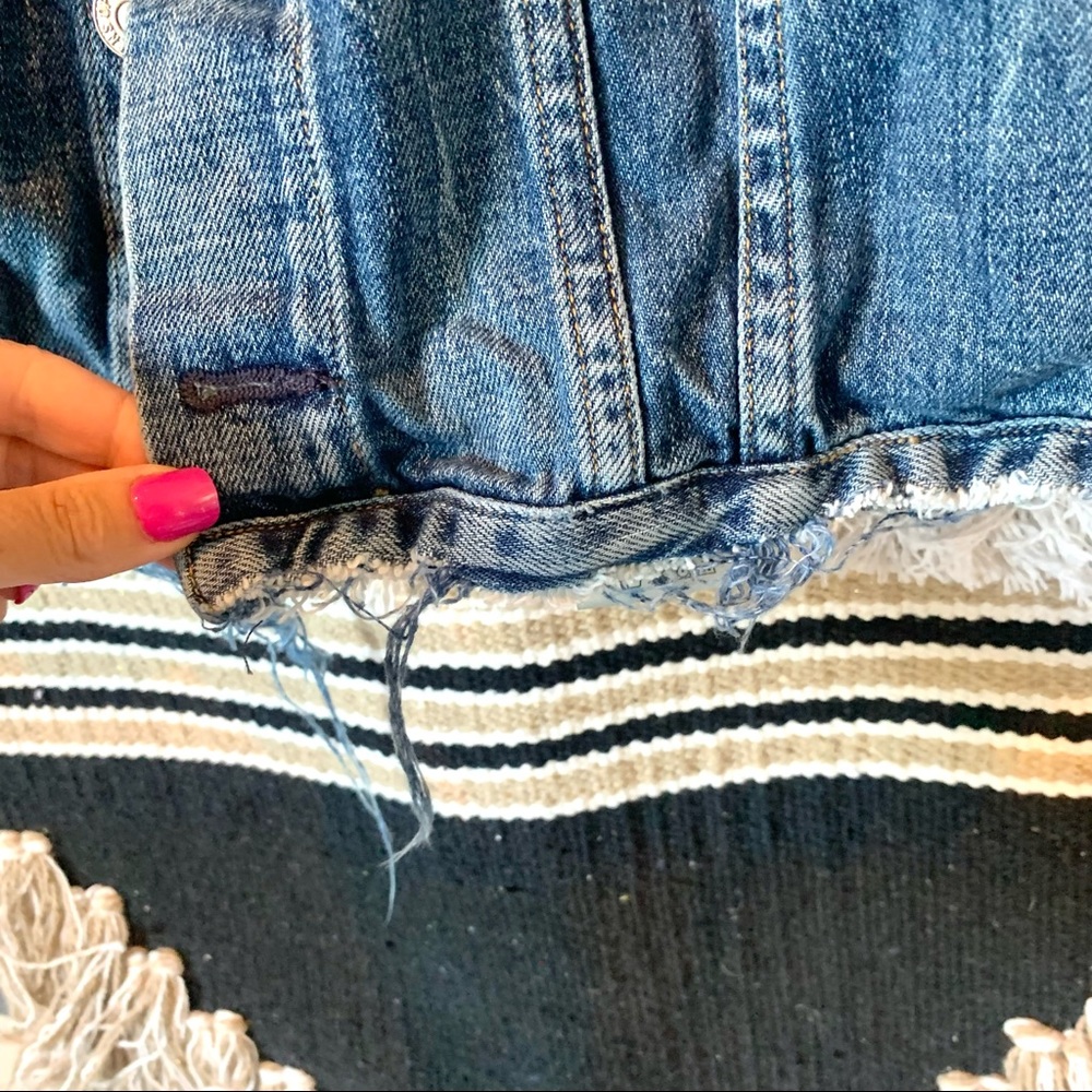 Citizens of Humanity distressed crop jean jacket - Picture 3 of 6